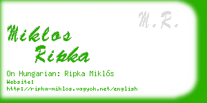 miklos ripka business card